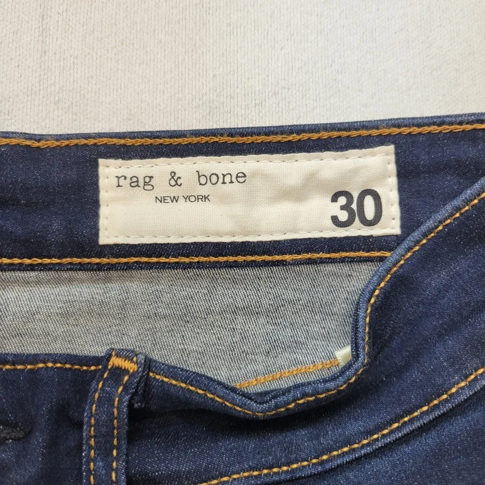 Rag & Bone Nina High-Rise Ankle Skinny Jeans Womens 30 Dark Blue Denim‎ Stretch